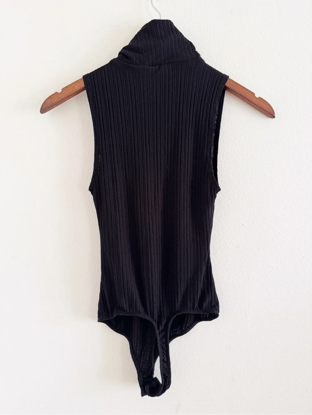 Intimately Free People Sleeveless Black Ribbed Mockneck Bodysuit XS